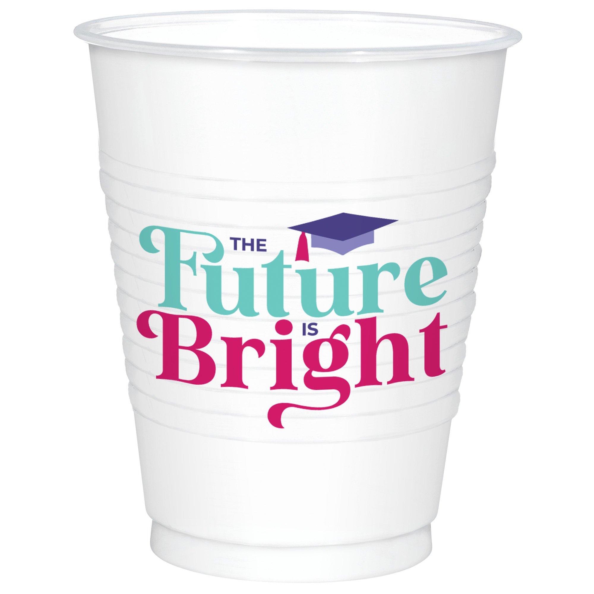 The Future Is Bright Printed 18 oz Plastic Tumbler, 25 ct