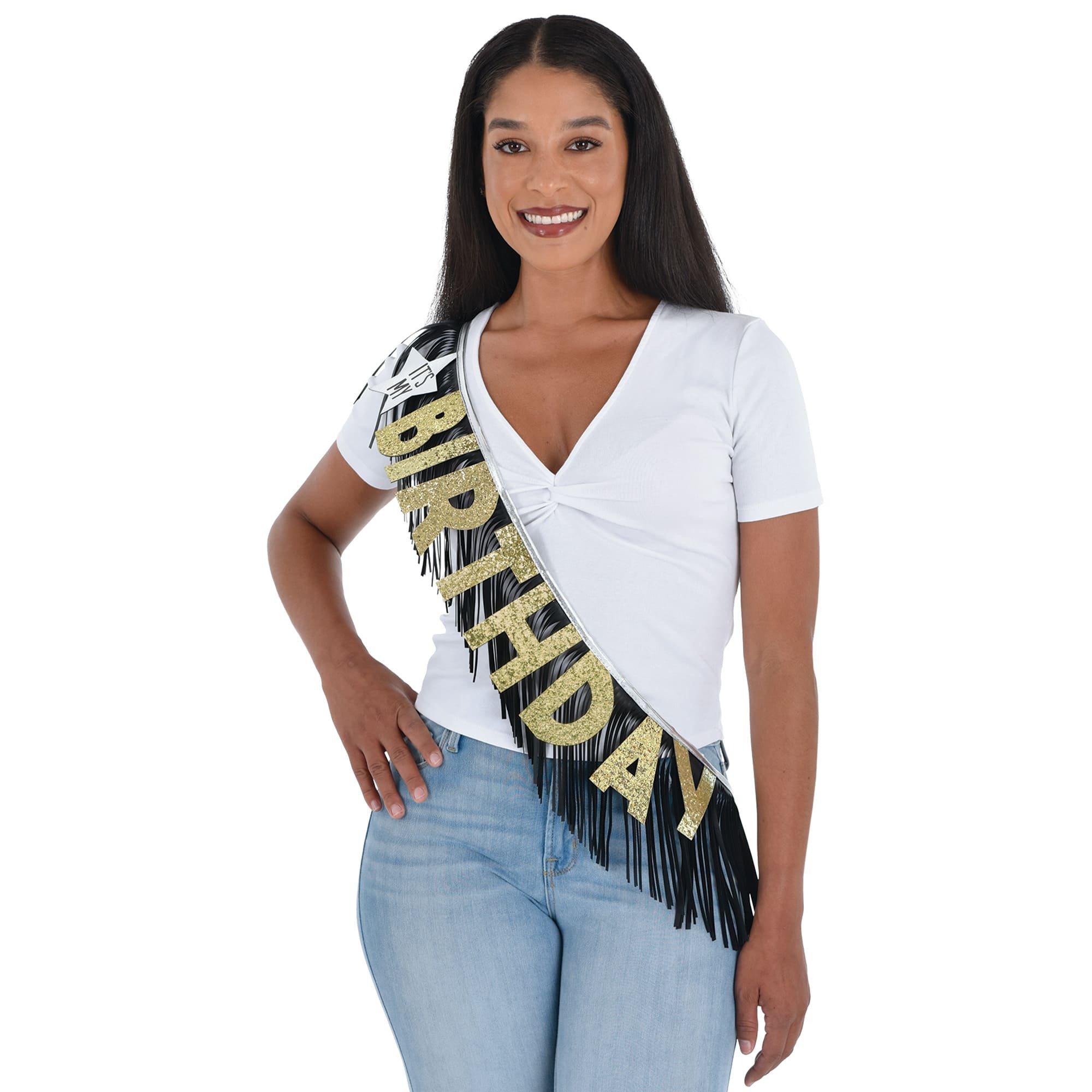 Black, Silver, and Gold It's my Birthday Sash