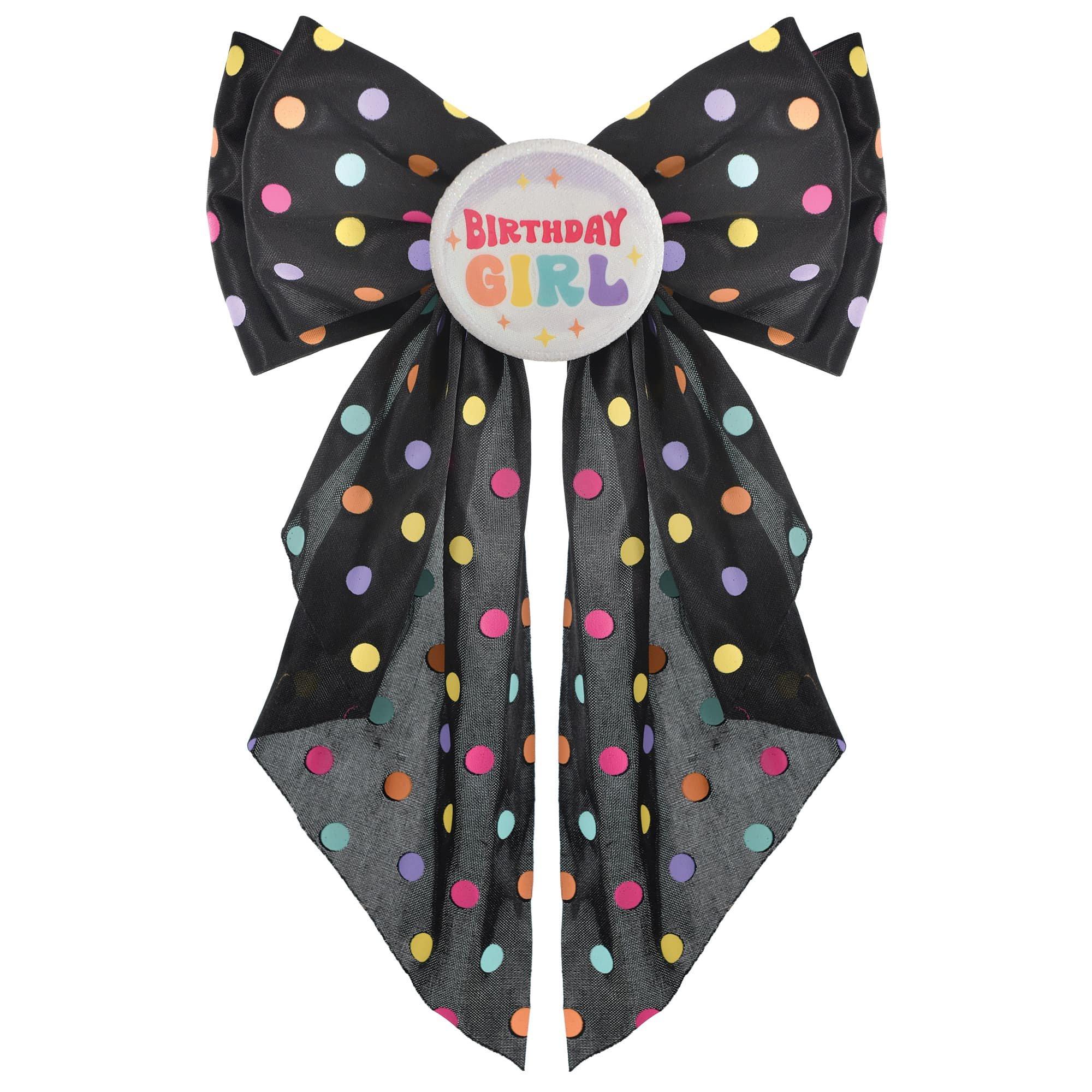 Tween Oversized Black Birthday Girl Bow
