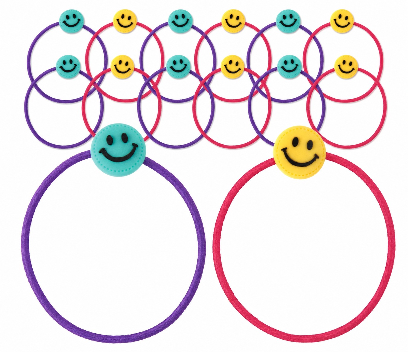 Smiley Hair Ties 12ct