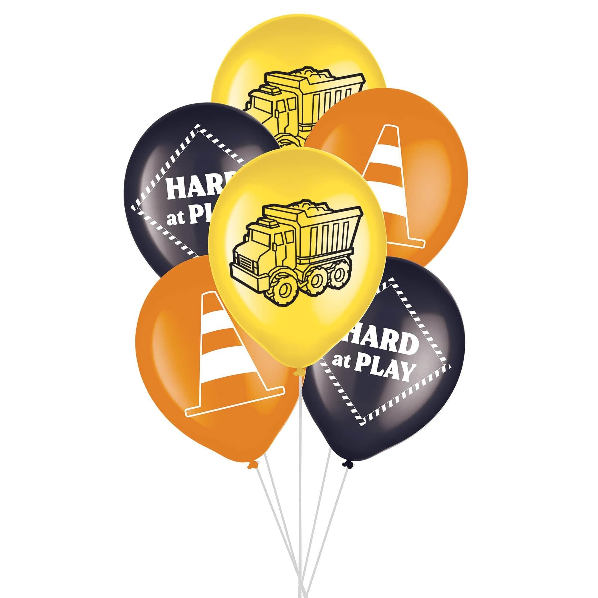 Construction Party Latex Balloons, 6pc