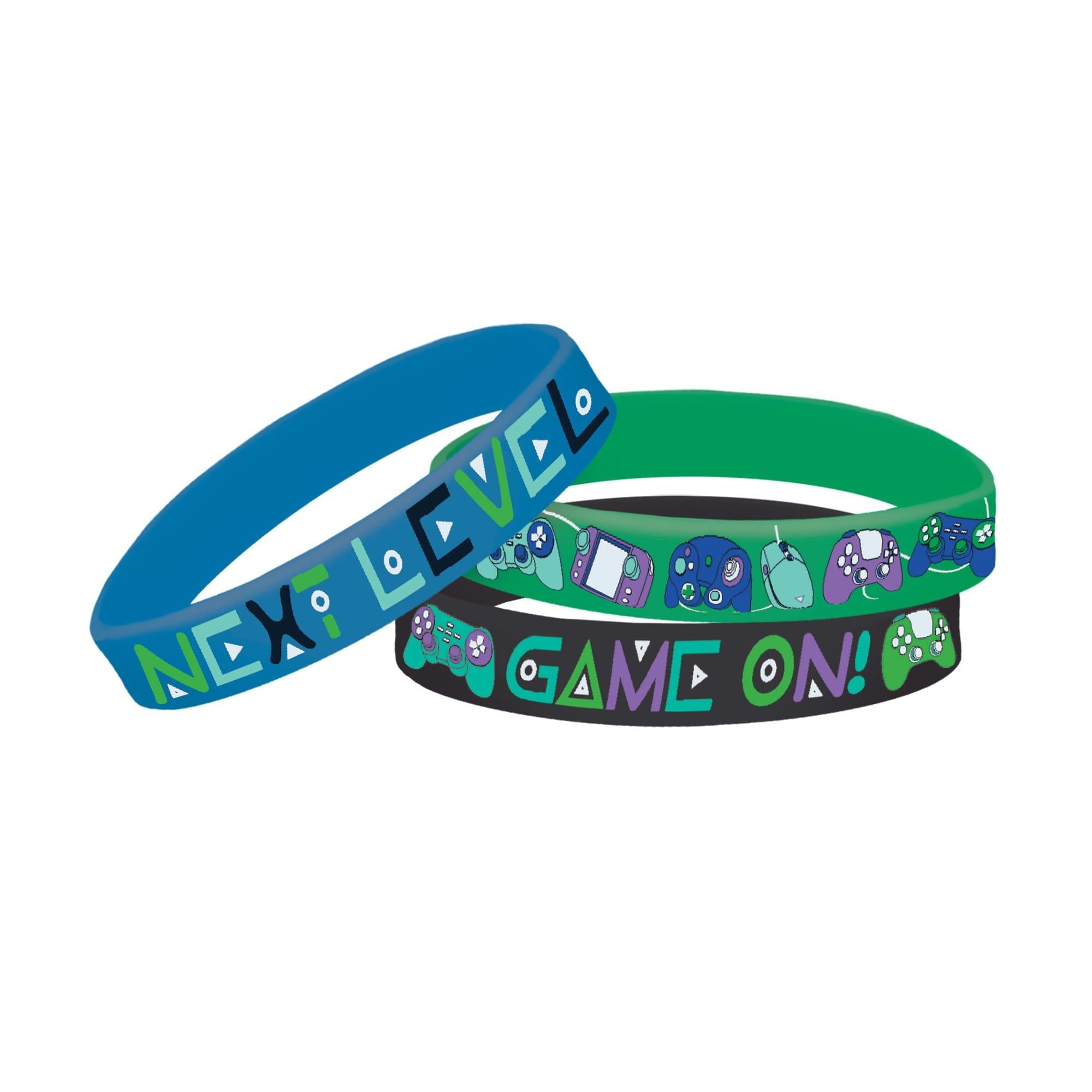 Game On Rubber Bracelets, 6ct