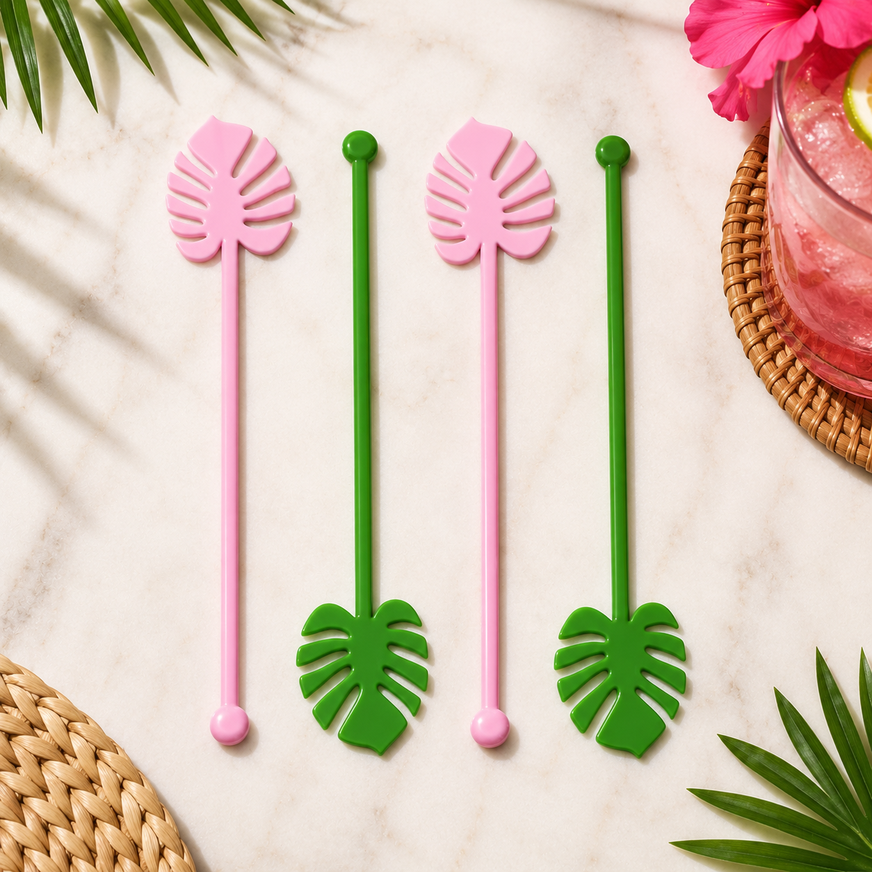 Royal Palm Tropical Drink Stirrers, 7.75in, 4ct