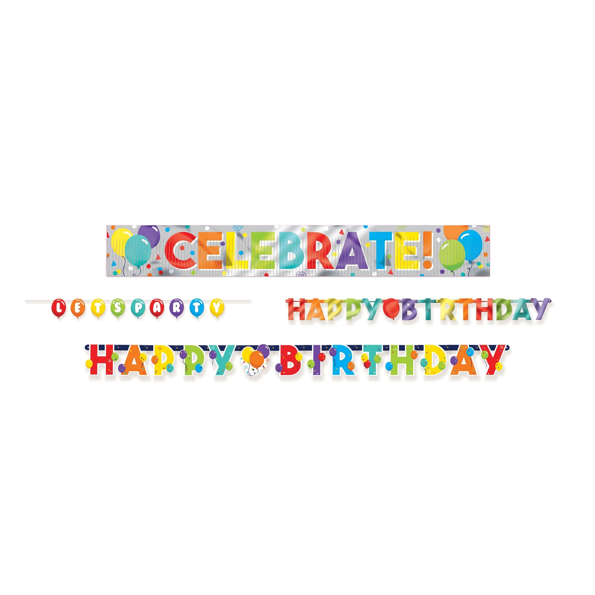 Balloon Birthday Celebration Banner Decorating Kit, 4pc