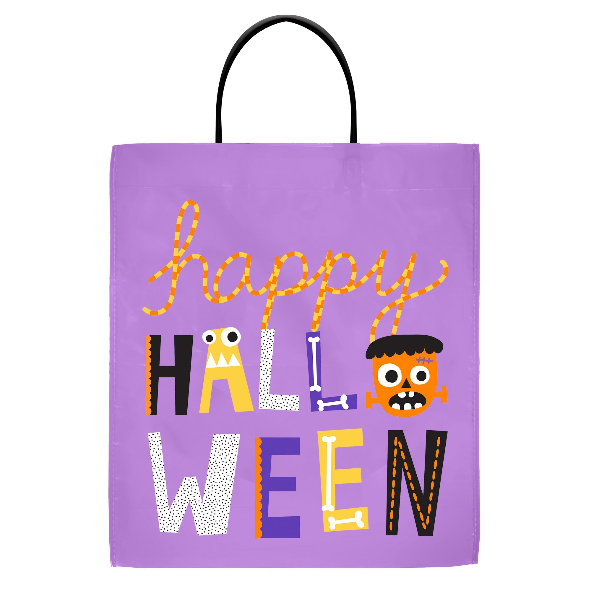 Happy Halloween Plastic Trick-or-Treat Bag, 14in x 18.75in