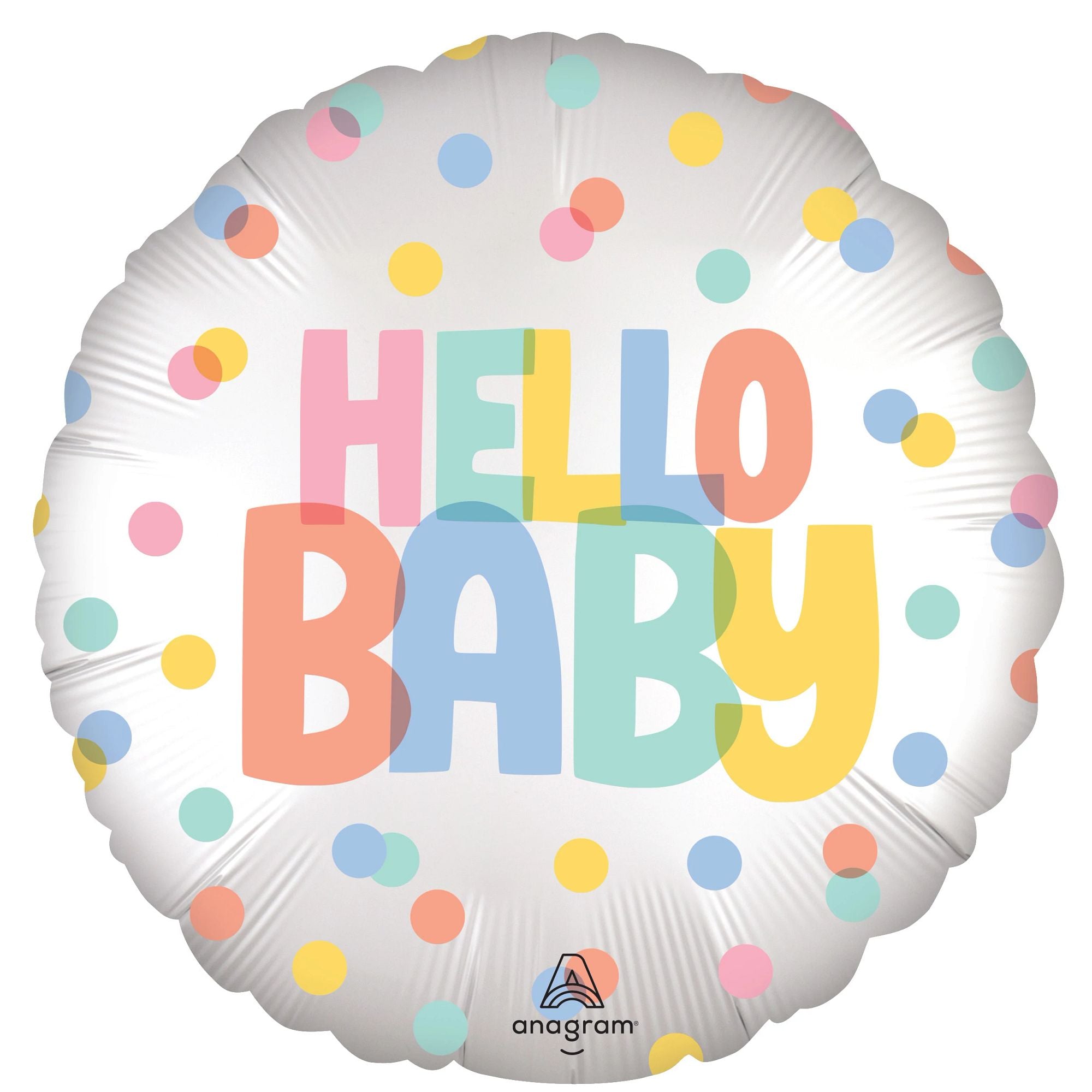Hello Baby Pastel Polka Dot Foil Balloon, 18in