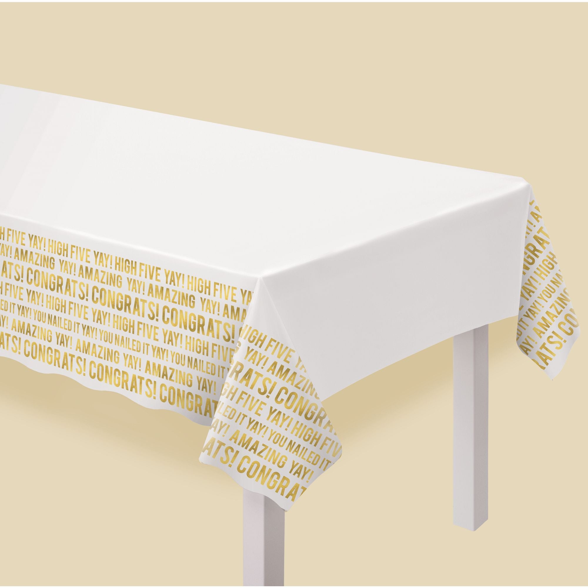 Congratulations Plastic Table Cover, 54in x 102in