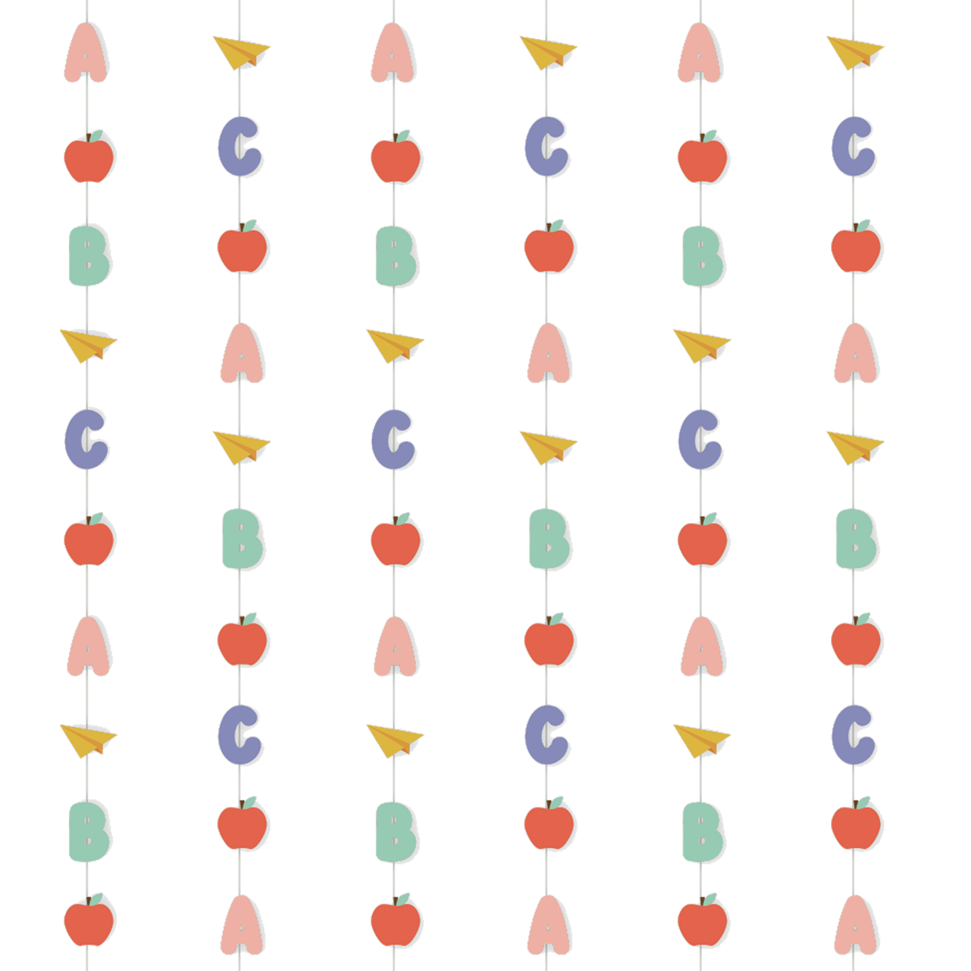 Back to School ABC Hanging Decorations, 6ct
