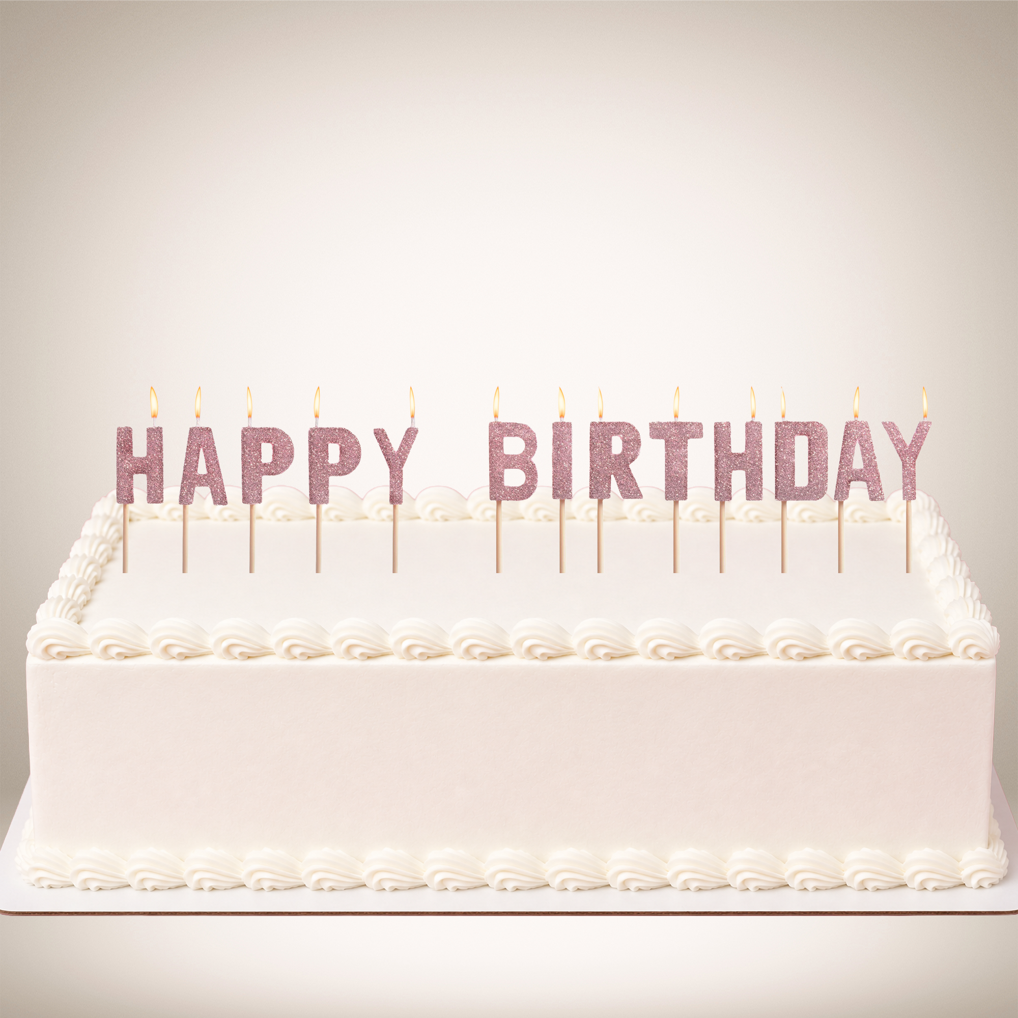 Glitter Blush Happy Birthday Toothpick Candle Set 13pc
