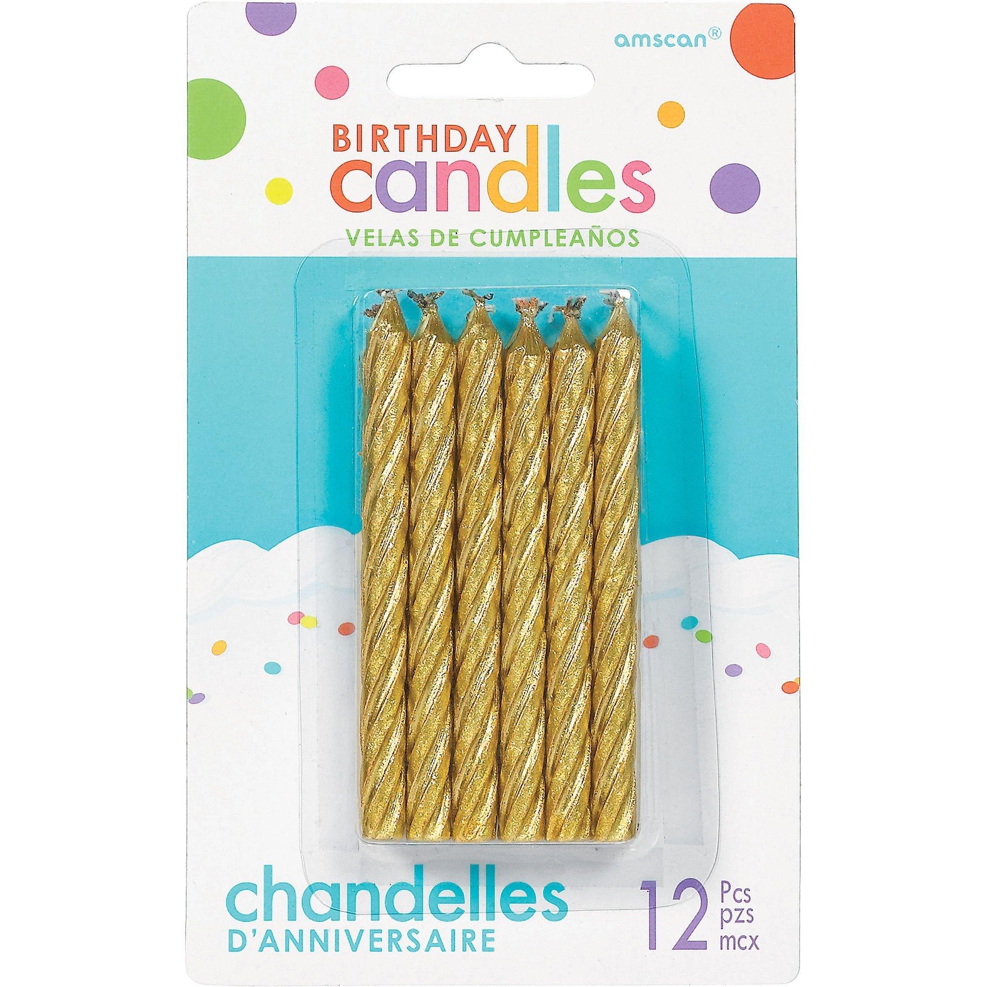 Spiral Birthday Candles, 12ct, Assorted Colors