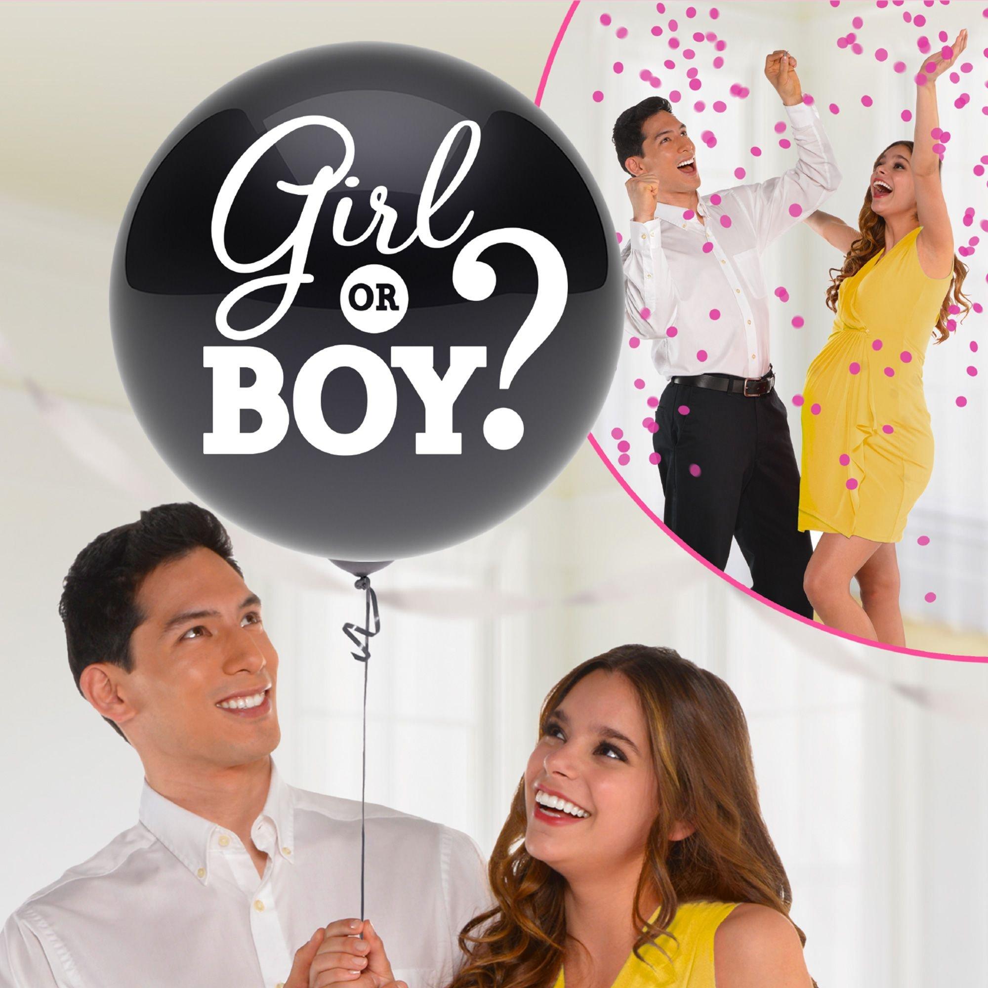 It's a Girl Gender Reveal Balloon with Pink Confetti, 24in