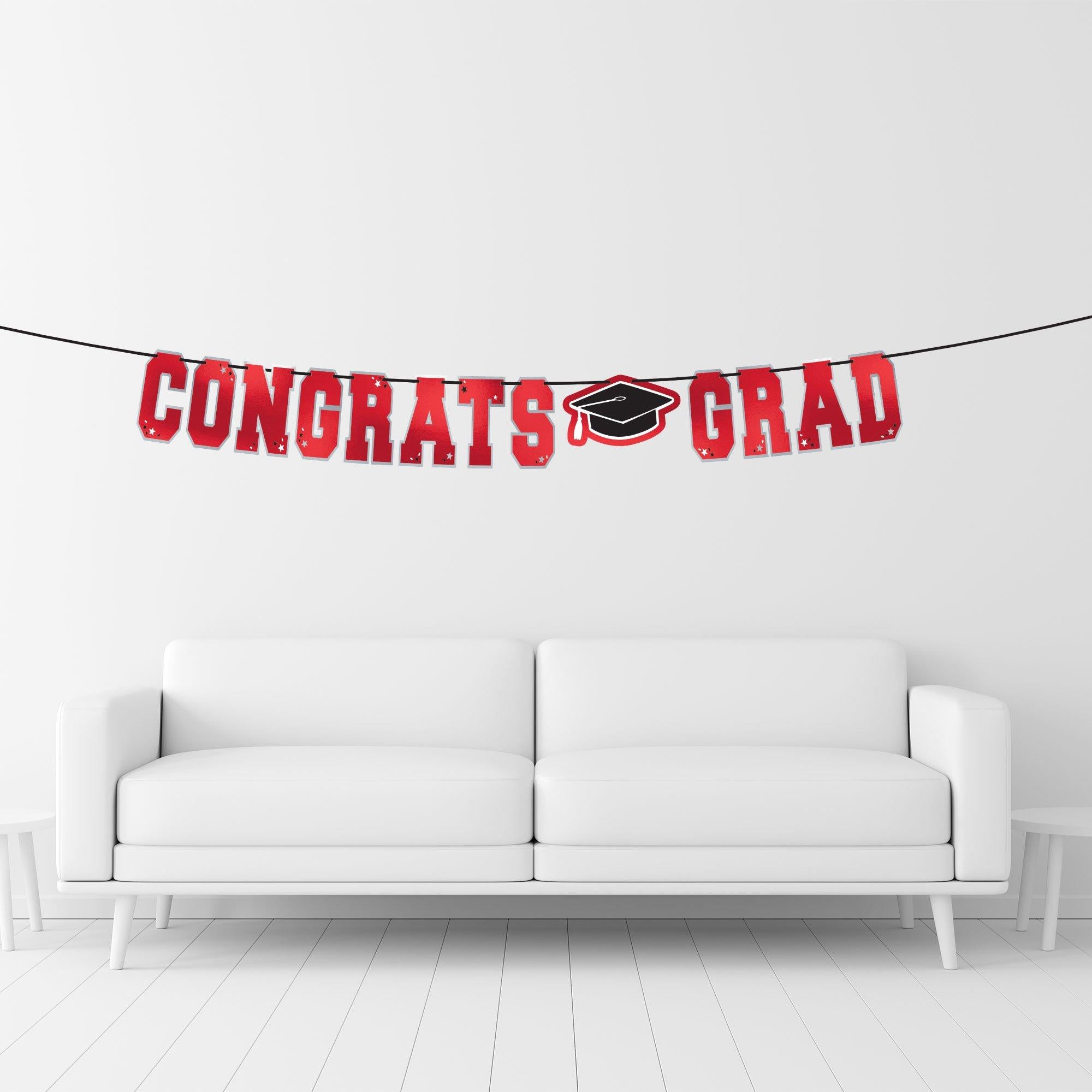 Congrats Grad Letter Banner, Assorted Colors