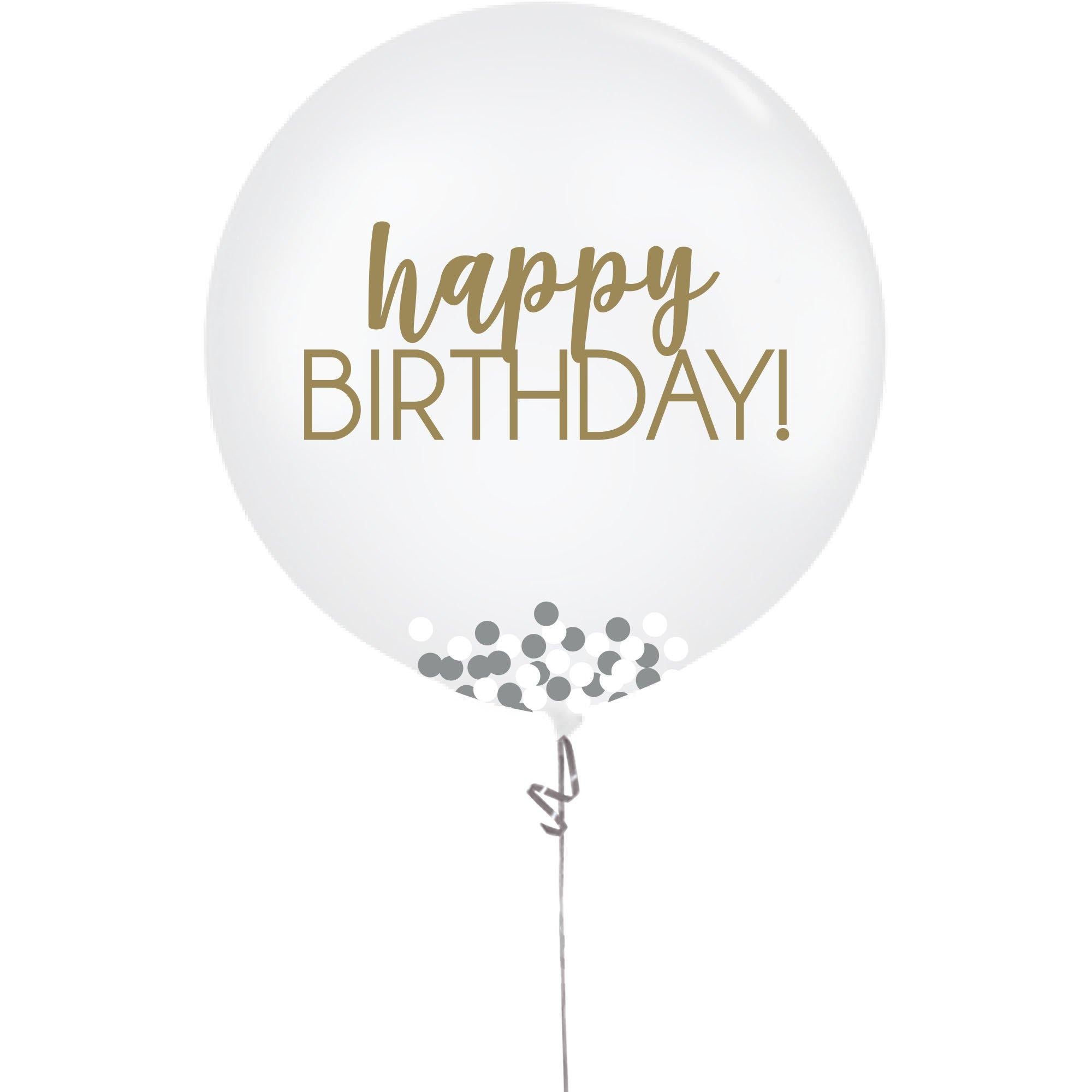Happy Birthday Confetti Balloon, 24in, Assorted Colors