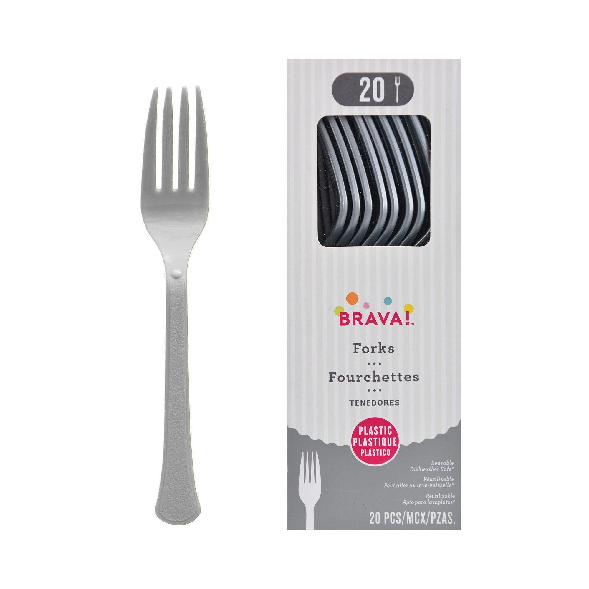 Plastic Forks, Assorted Colors, Multiple Counts
