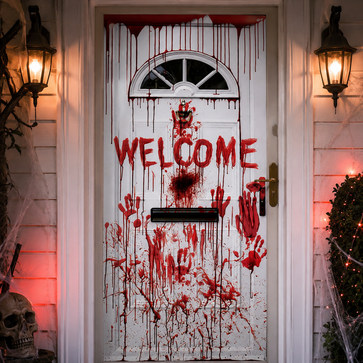 60-inch Bloody Mess Welcome Door Cover Decoration