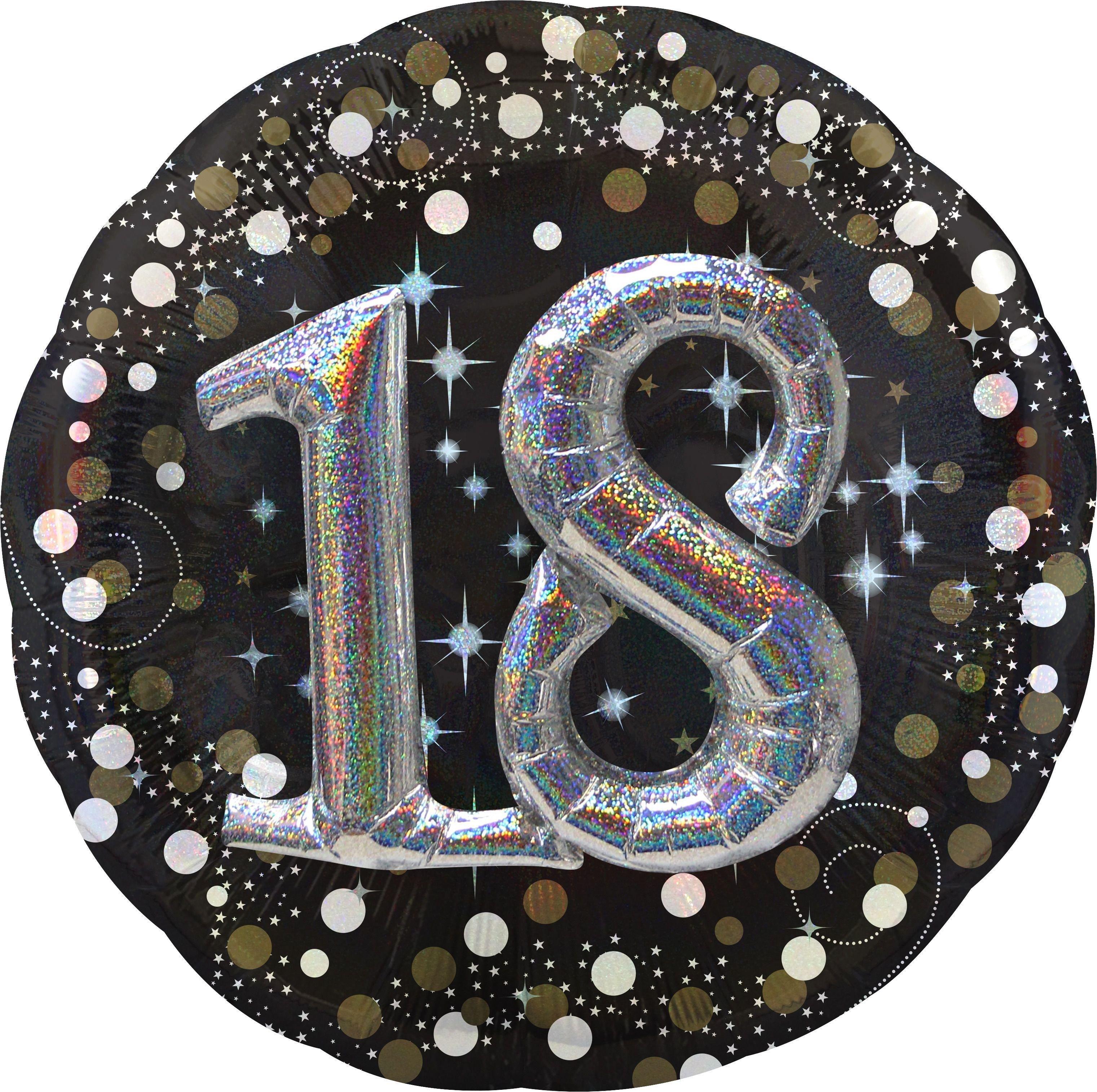 Birthday Balloon 32in - 3D Sparkling Celebration, Ages 18, 30, 70, 80
