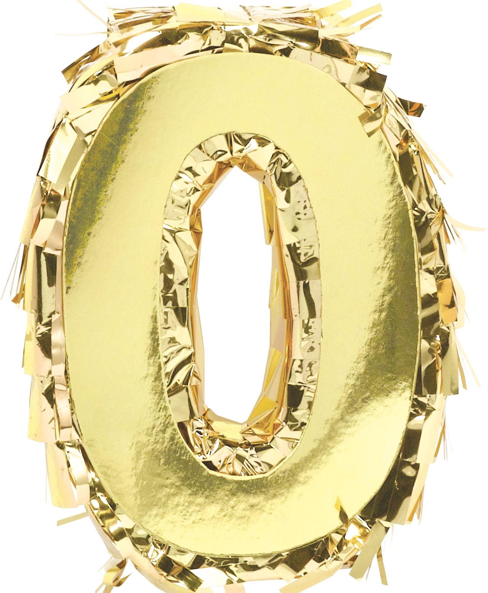 Mini Metallic Gold Number (0-9) Pinata Decoration