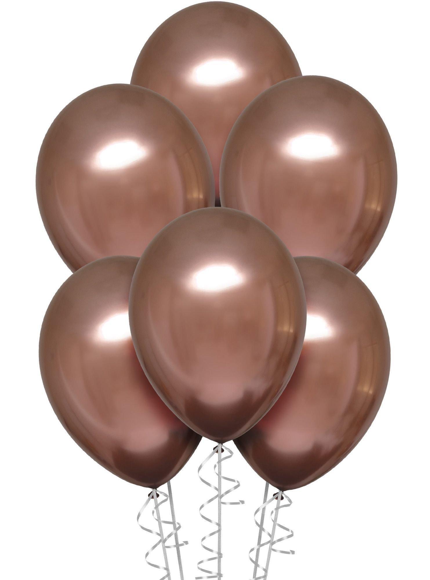 Rose Copper Metallic Chrome Satin Luxe Latex Balloon, Assorted Options