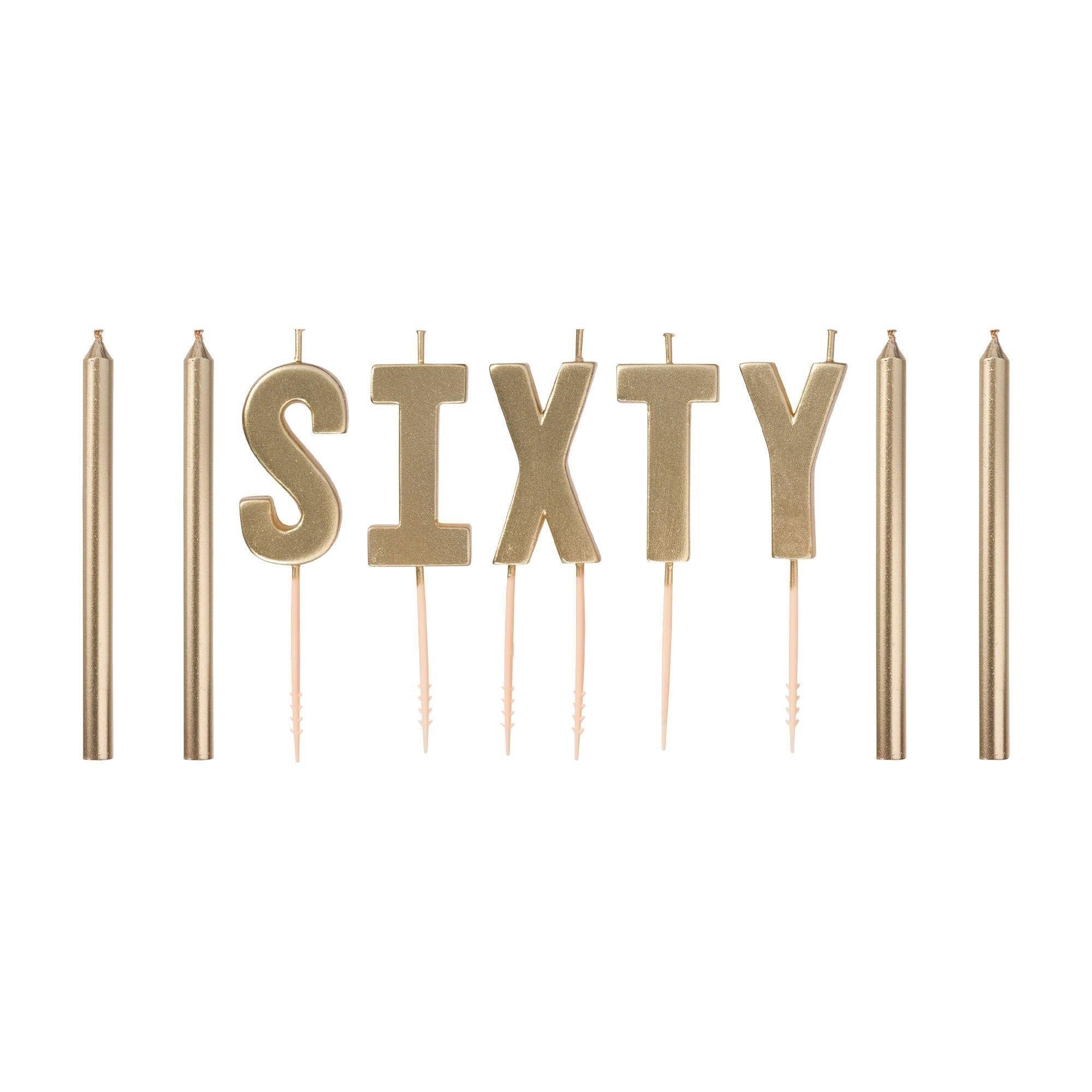Metallic Golden Age Birthday Candles, 10pc, Ages