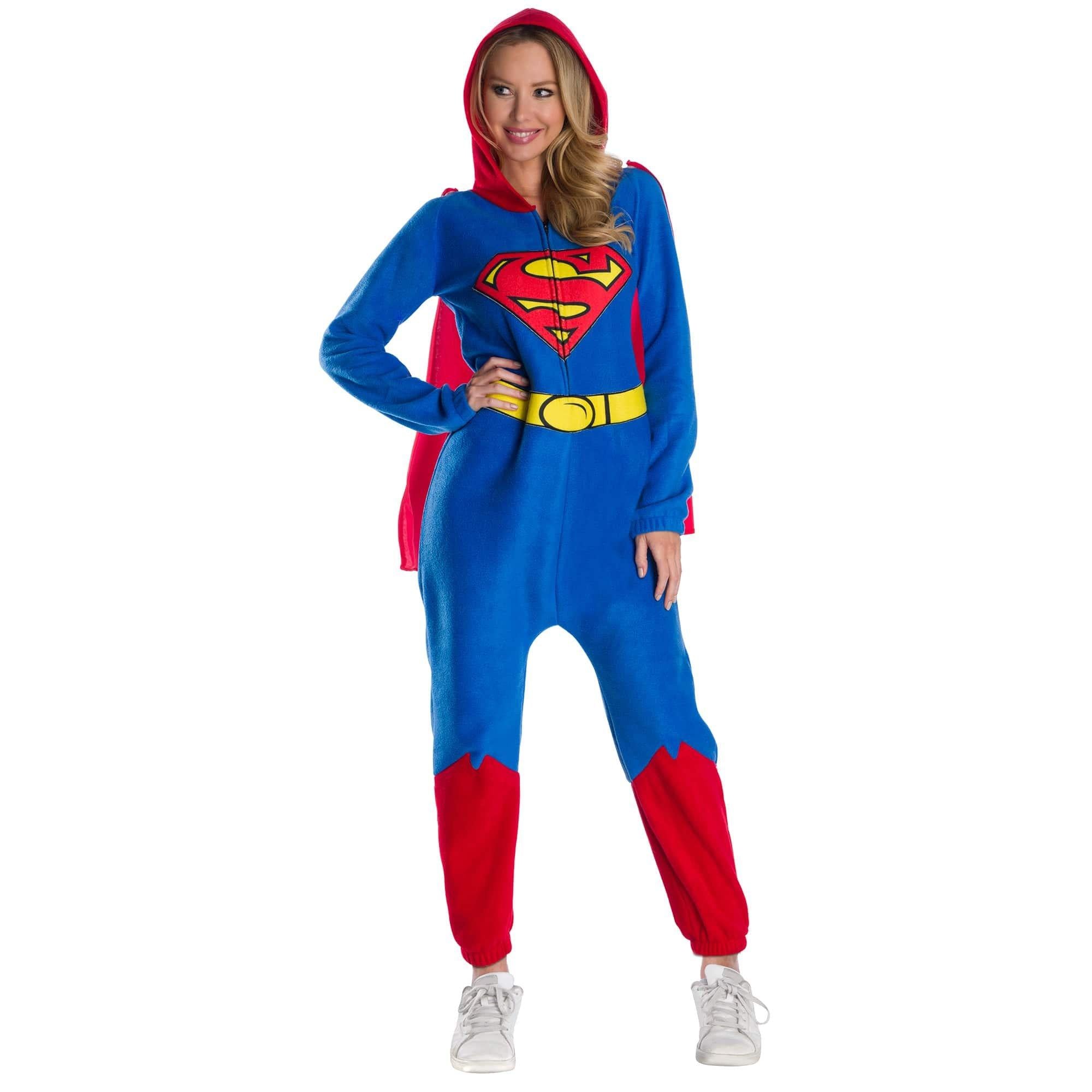Superman Comfy Wear Hoodie Jumpsuit - Adults