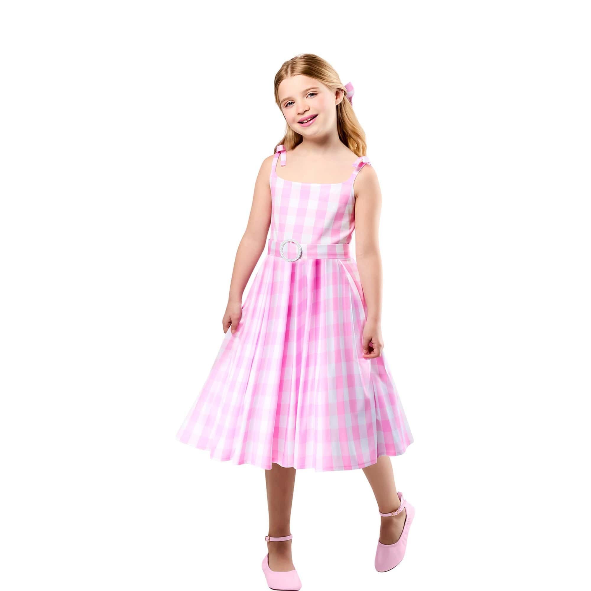Girls' Barbie Movie Perfect Day Pink Gingham Dress