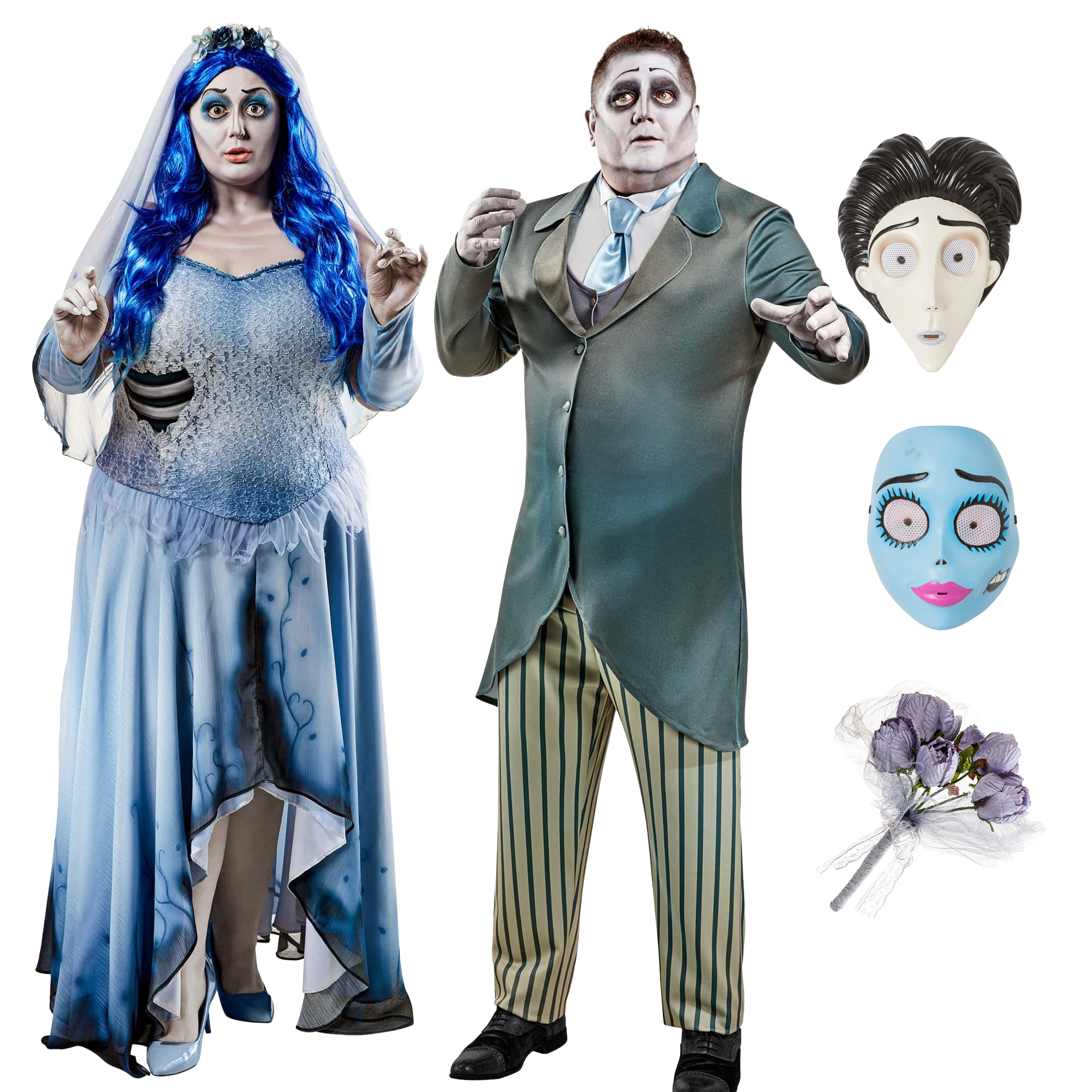 Plus Size Corpse Bride Emily & Victor Couples Costume