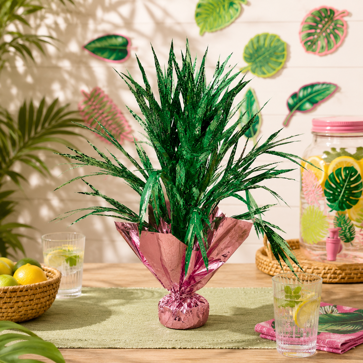 Royal Palm Table Centerpiece - Foil Spray, 18in