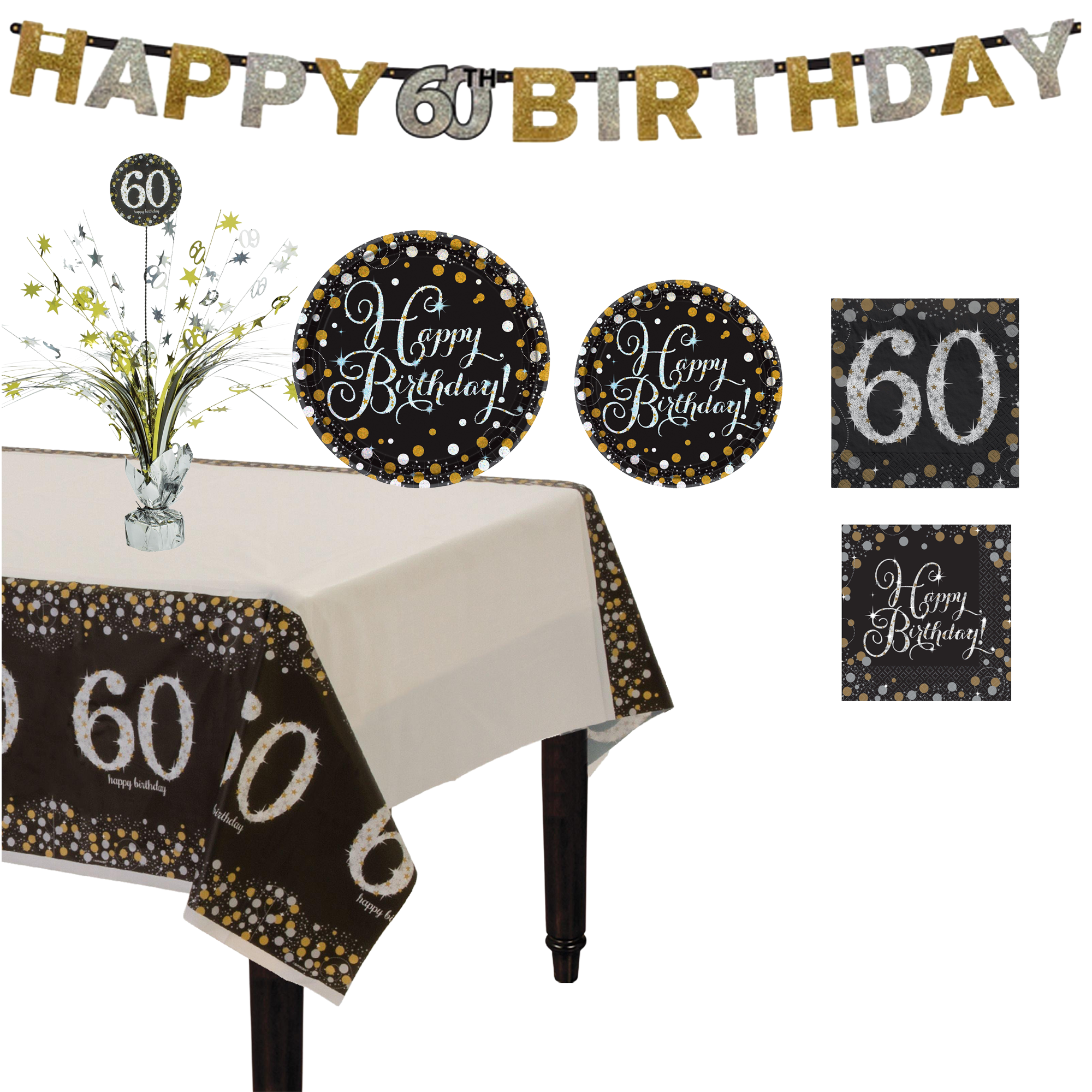 Sparkling Celebration 60th Birthday Party Supplies Kit