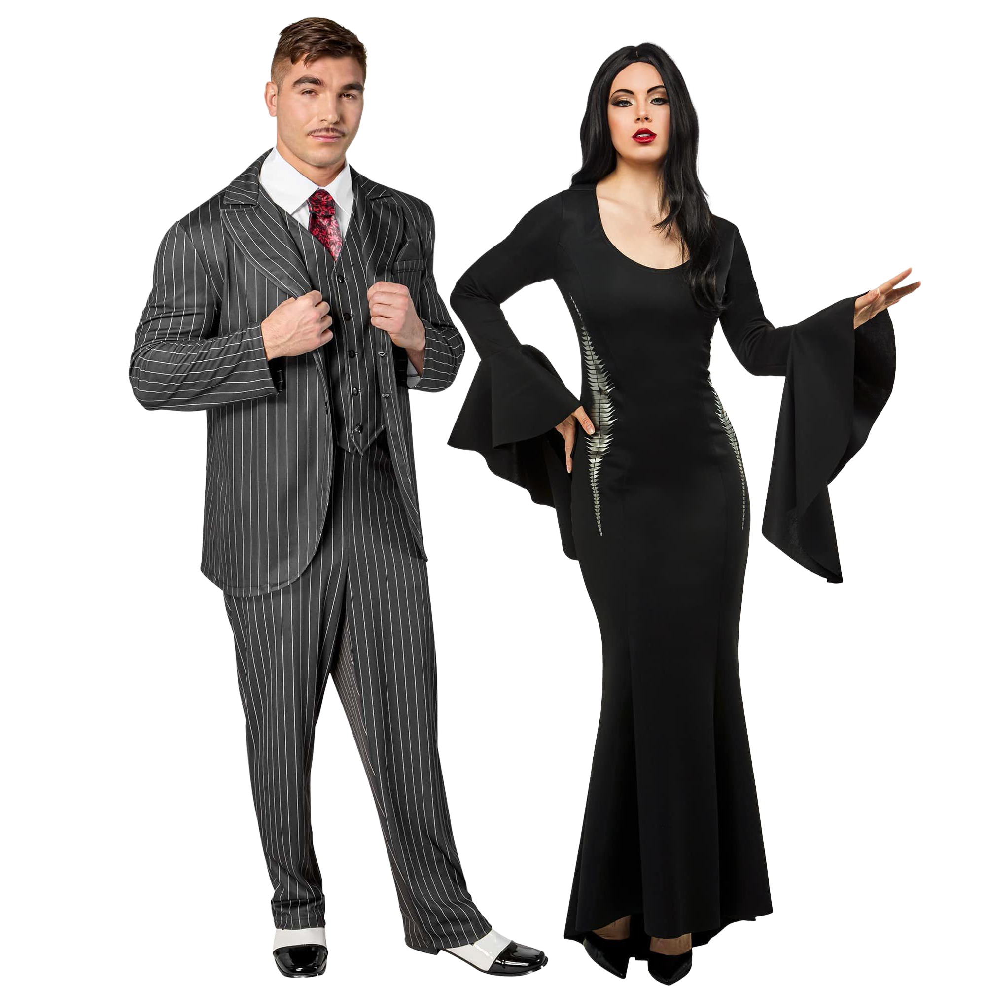 Wednesday Morticia & Gomez Addams Adult Couples Costume